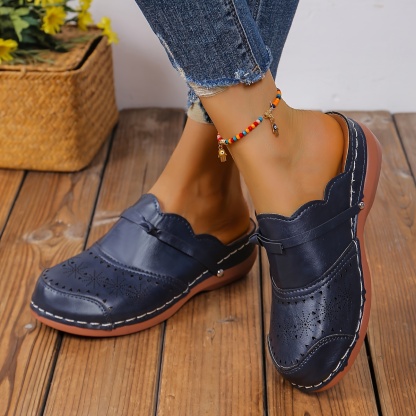 🔥Last Day Promotion 50% OFF - Women's Comfortable Slope Heel Orthopaedic Leather Sandals