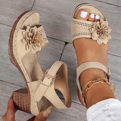 🔥Last Day Promotion 50% OFF - Women's Flower Chunky Heel Sandals