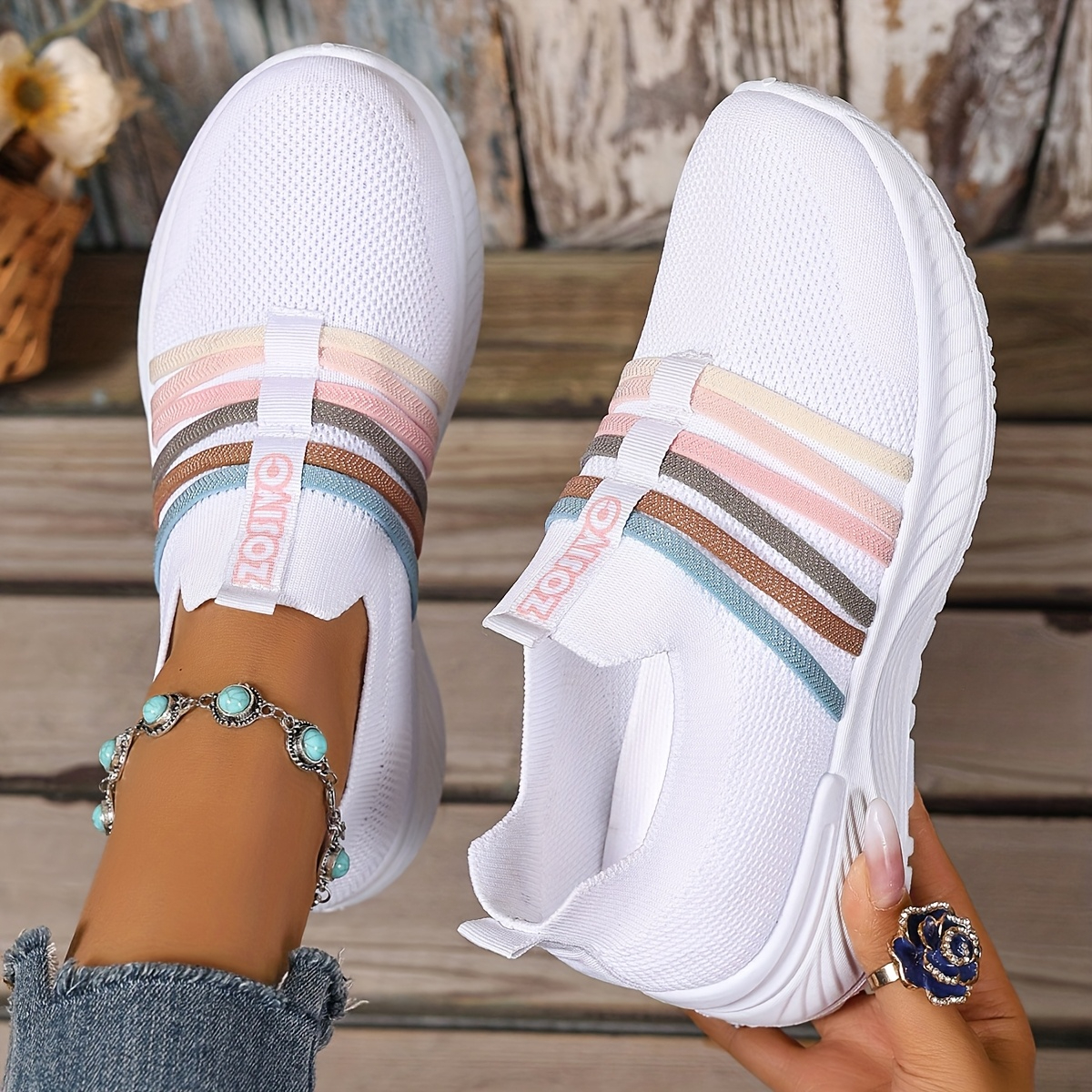 🔥Last Day Promotion 50% OFF - Women's Water-Colour Striped Breathable Casual Shoes