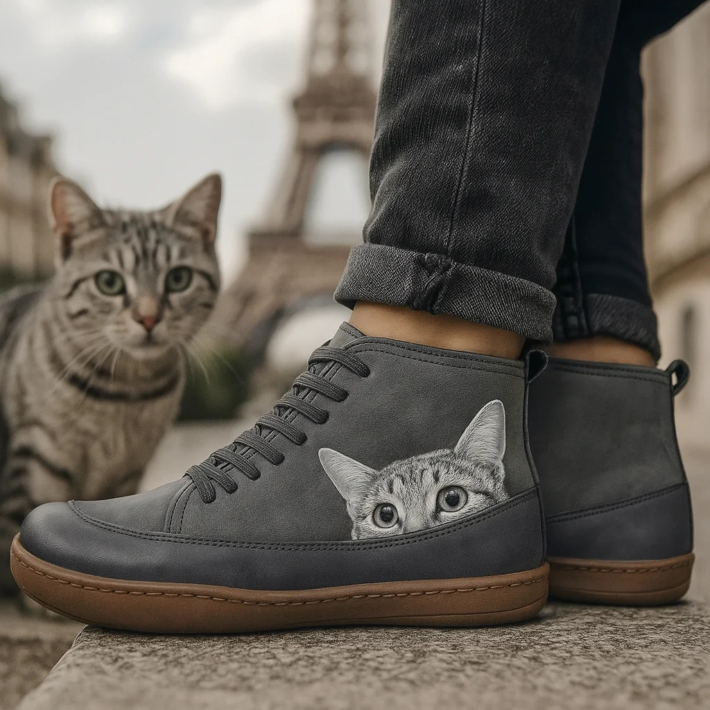 🔥Last Day Promotion 50% OFF - Women's Comfortable Cat Print Orthopaedic Sneakers