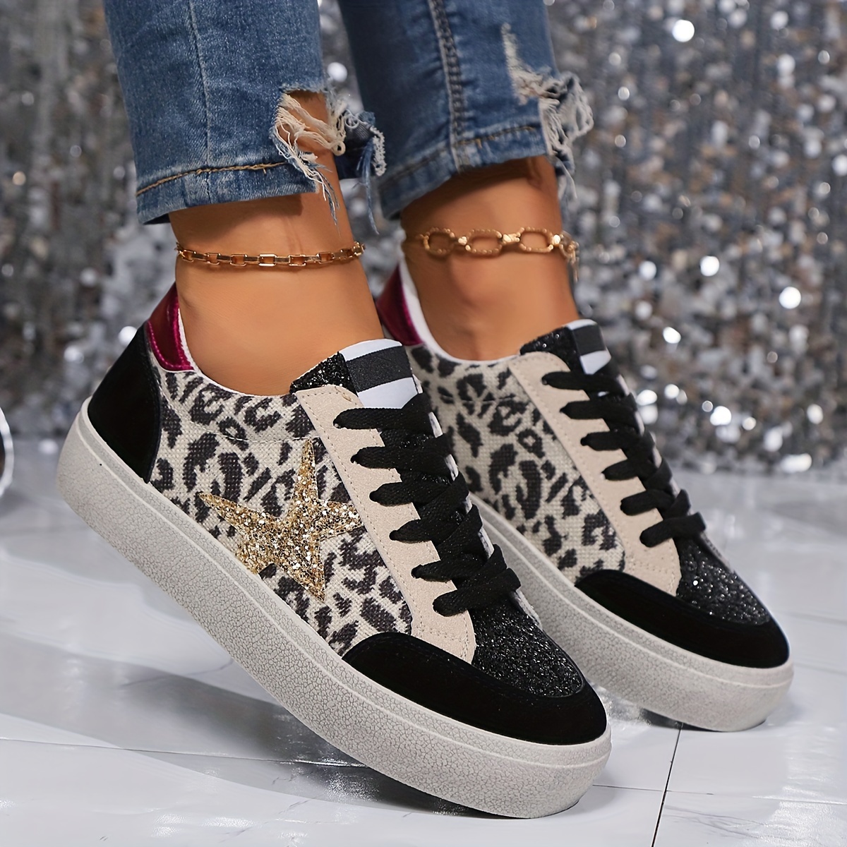🔥Last Day Promotion 50% OFF - Women's Leopard Print Star Sneakers