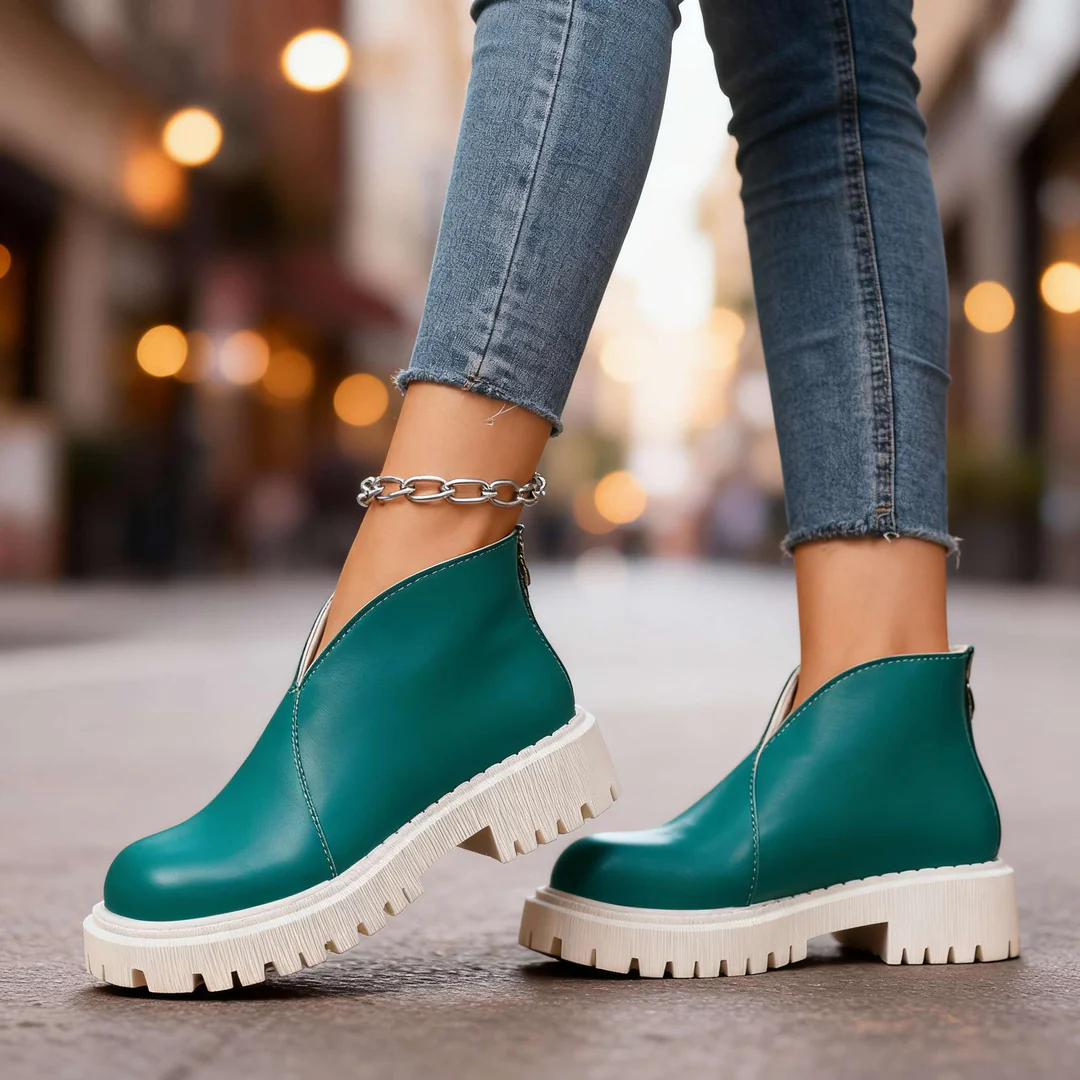 🔥Last Day Promotion 50% OFF - Women's Fashionable Chunky Heel Leather Chelsea Orthopaedic Boots