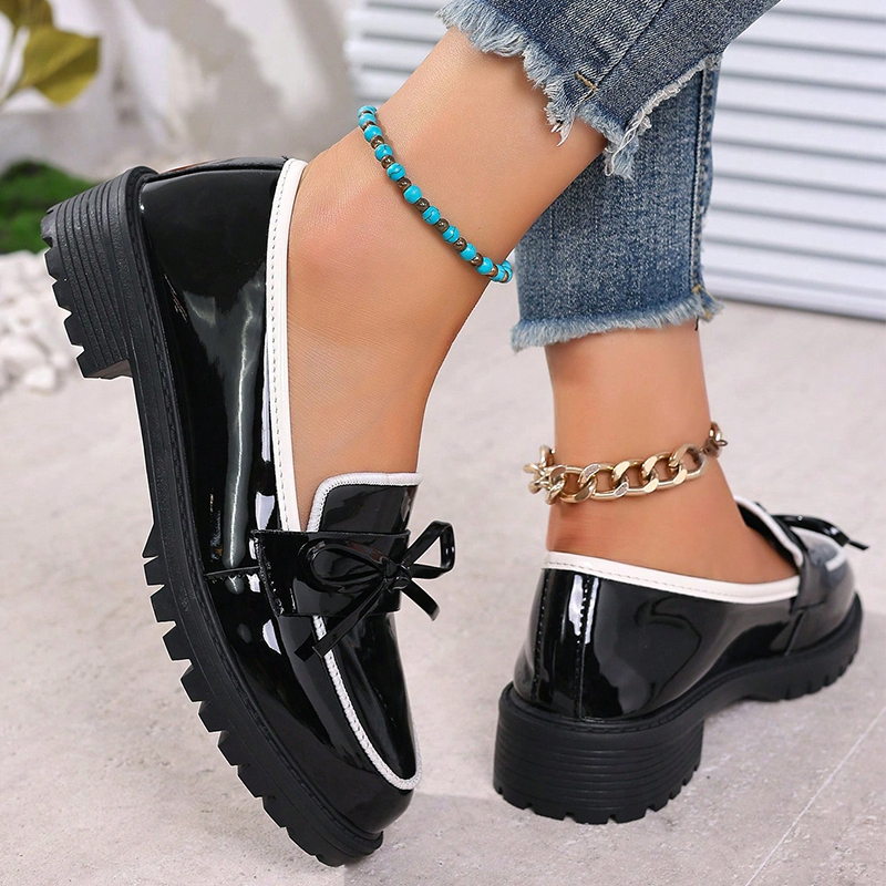 🔥Last Day Promotion 50% OFF - Women's Fashion Chunky Heel Slip-On Leather Loafers