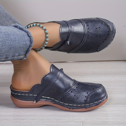 🔥Last Day Promotion 50% OFF - Women's Comfortable Slope Heel Orthopaedic Leather Sandals