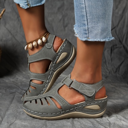🔥Last Day Promotion 50% OFF - Women's Comfortable Cut-out Wedge Orthopaedic Sandals