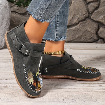 🔥Last Day 50% OFF - Women's Casual Slip-On Kitten-Print Orthopaedic Loafers - Wide Fit, Cushioned Sole Pain Relief