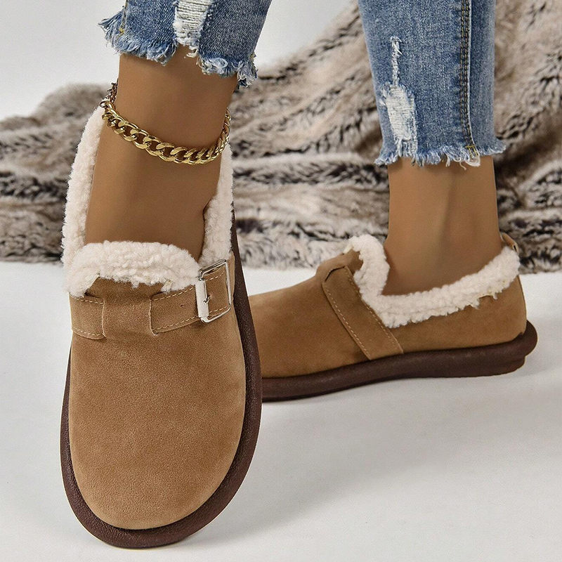 🔥Last Day Promotion 50% OFF - Women's Plush Round Toe Slip-On Orthopedic Shoes