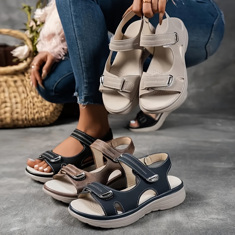 🔥Last Day Promotion 50% OFF - Women's Comfortable Thick Sole Adjustable Strap Leather Orthopaedic Sandals