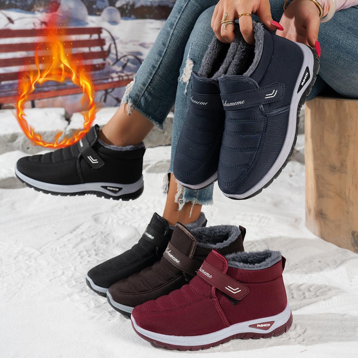 🔥Last Day 50% OFF - Women's Winter Orthopaedic Warm Snow Shoes - Wide Fit, Cushioned Sole Pain Relief