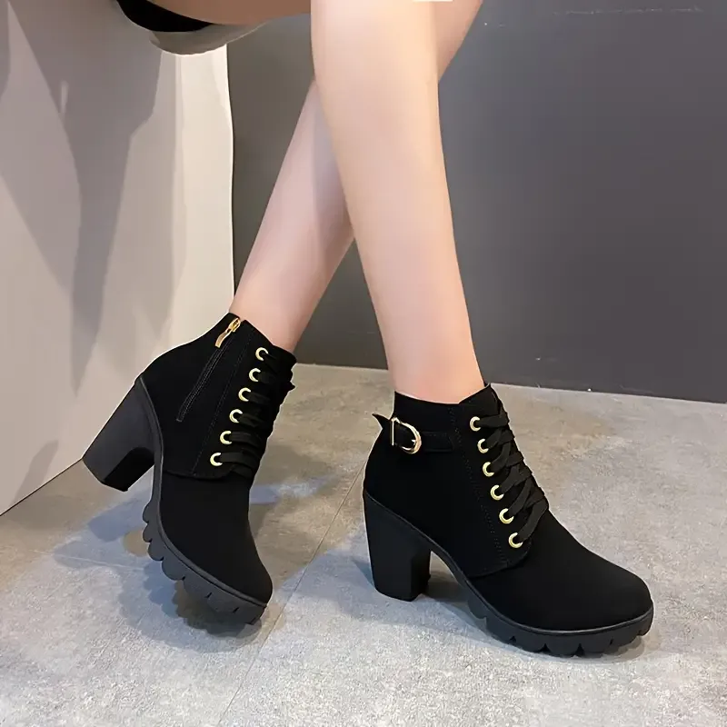 🔥Last Day Promotion 50% OFF - Women's Thick Heel Leather Orthopedic Boots