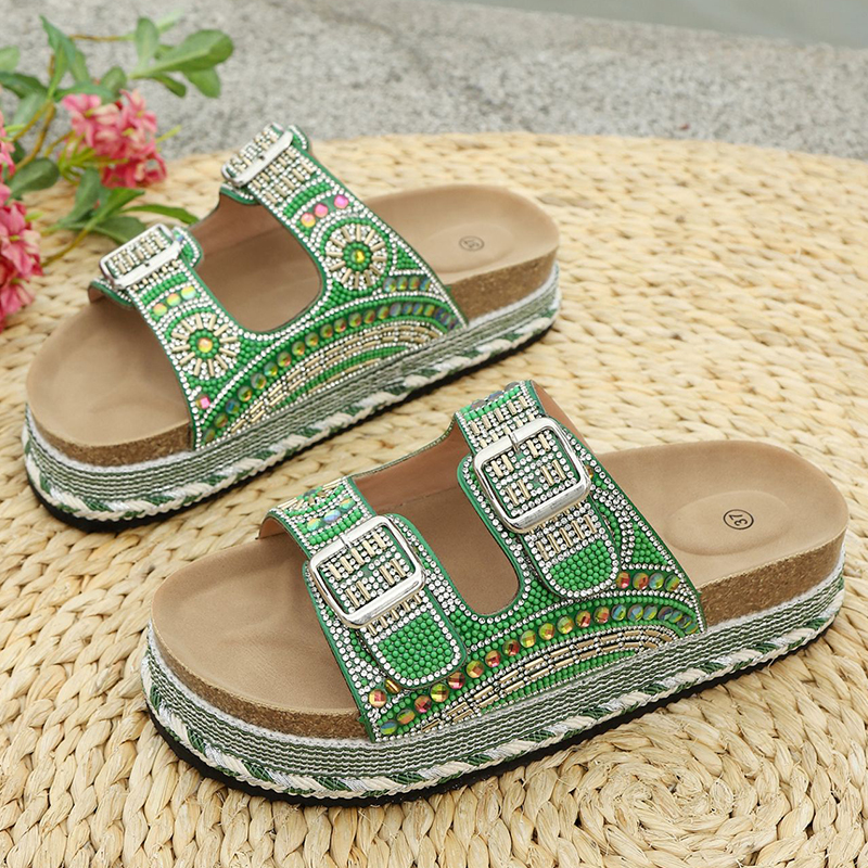 🔥Last Day Promotion 50% OFF - Women's Comfortable Fashion Rhinestone Thick Bottom Sandals