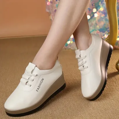 🔥Last Day Promotion 50% OFF - Women's Platform Casual Leather Orthopaedic Sneakers