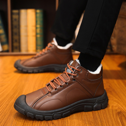 ⏰Last Day! 50% OFF 🔥Men's Thermal High-Top Genuine Leather Orthopaedic Shoes