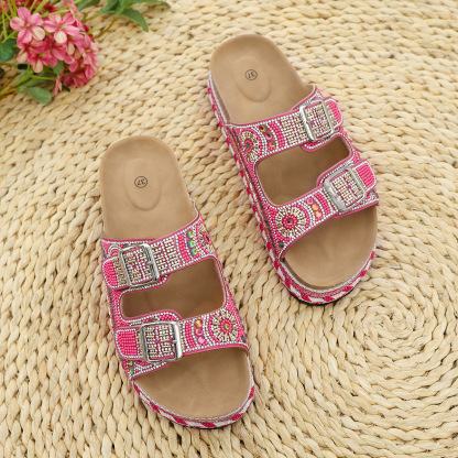 🔥Last Day Promotion 50% OFF - Women's Comfortable Fashion Rhinestone Thick Bottom Sandals