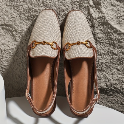 🔥Last Day Promotion 50% OFF - Women's Metallic Buckle Decor Flat Sandals