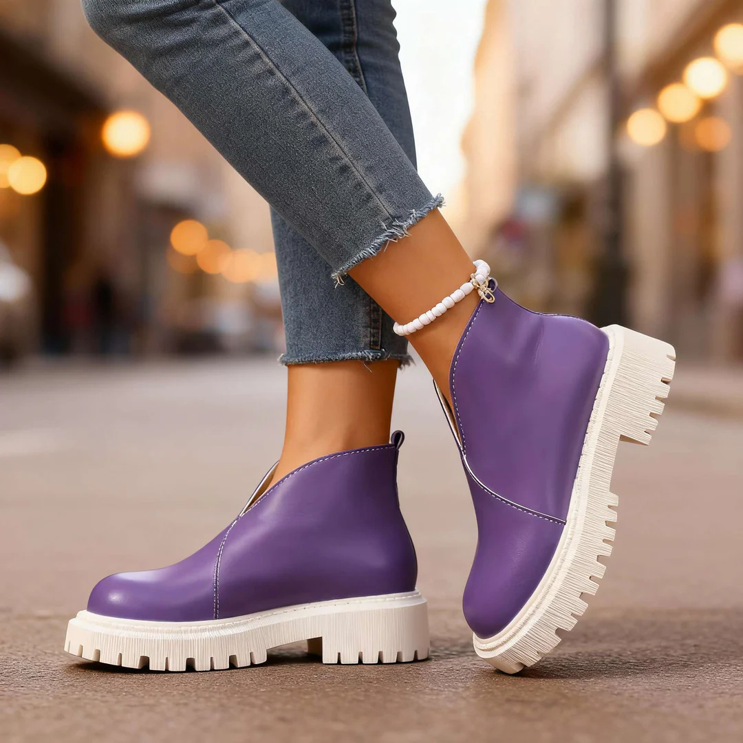 🔥Last Day Promotion 50% OFF - Women's Fashionable Chunky Heel Leather Chelsea Orthopaedic Boots