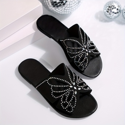 🔥Last Day Promotion 50% OFF - Sexy Hollow-Out Rhinestone Butterfly Fashion Slippers