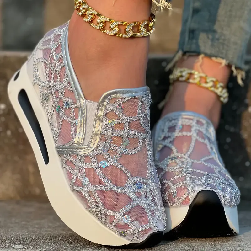 🔥Last Day Promotion 50% OFF - Women's Sequin Embellished Mesh Sneakers