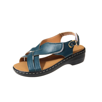 🔥Last Day Promotion 50% OFF - Women's Casual Slope Heel Orthopaedic Leather Sandals