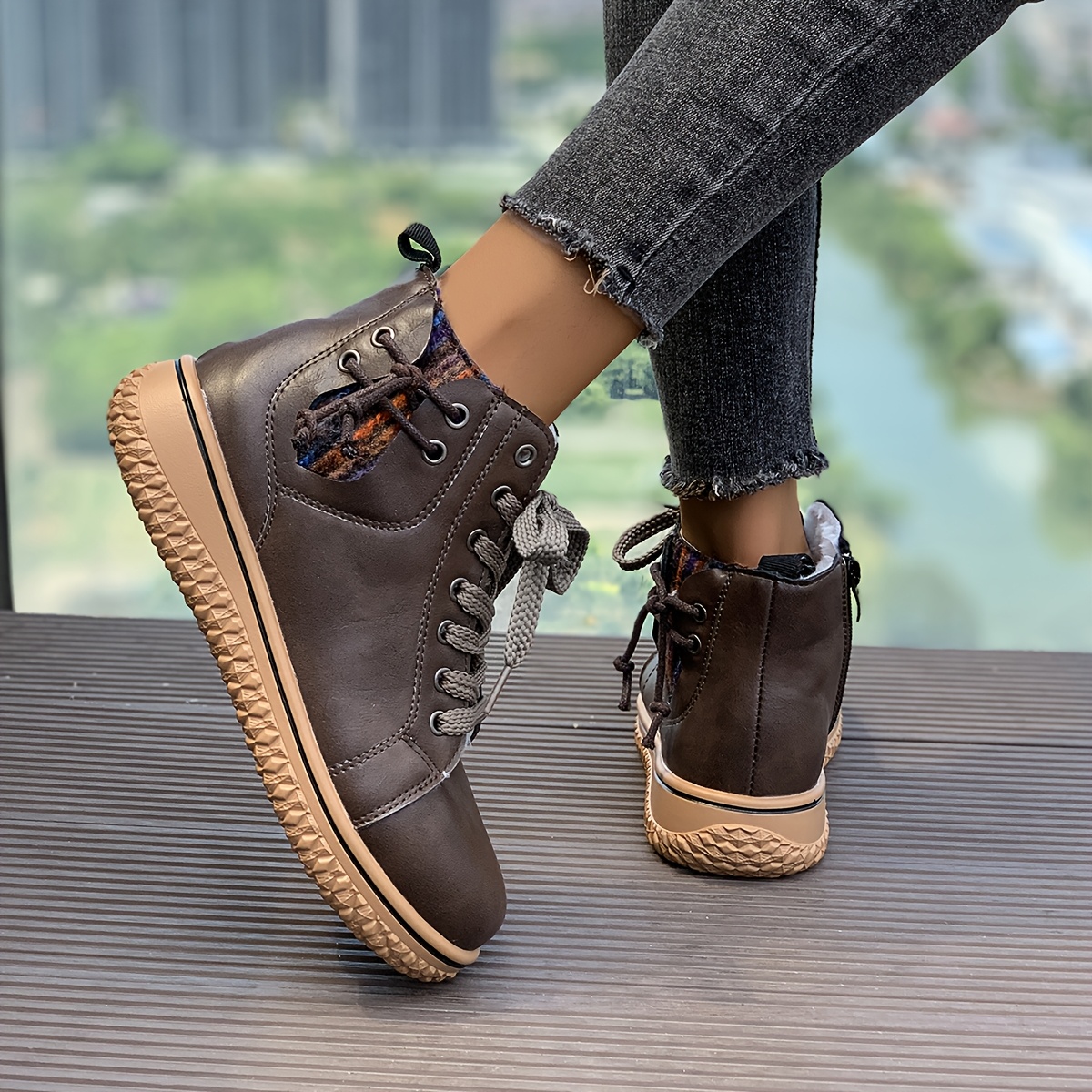 🔥Last Day Promotion 50% OFF - Women's Comfortable Lace-Up Leather Orthopaedic Ankle Boots