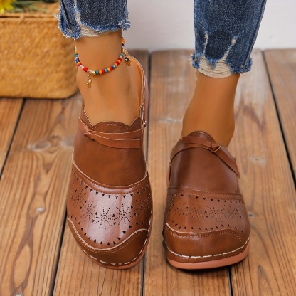 🔥Last Day Promotion 50% OFF - Women's Comfortable Slope Heel Orthopaedic Leather Sandals