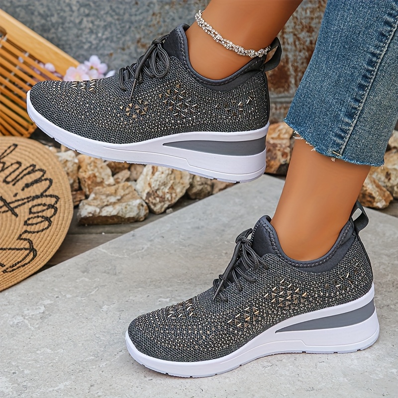 🔥Last Day Promotion 50% OFF - Women's Fashion Breathable Rhinestone-Embellished Orthopaedic Sneakers