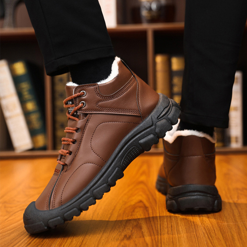 ⏰Last Day! 50% OFF 🔥Men's Thermal High-Top Genuine Leather Orthopaedic Shoes