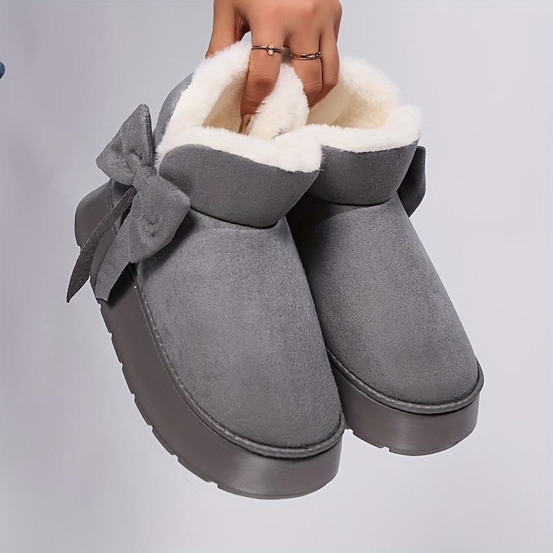 🔥Last Day Promotion 50% OFF - Women's Elegant Bow-Adorned Cozy Plush-Lined  Snow Boots