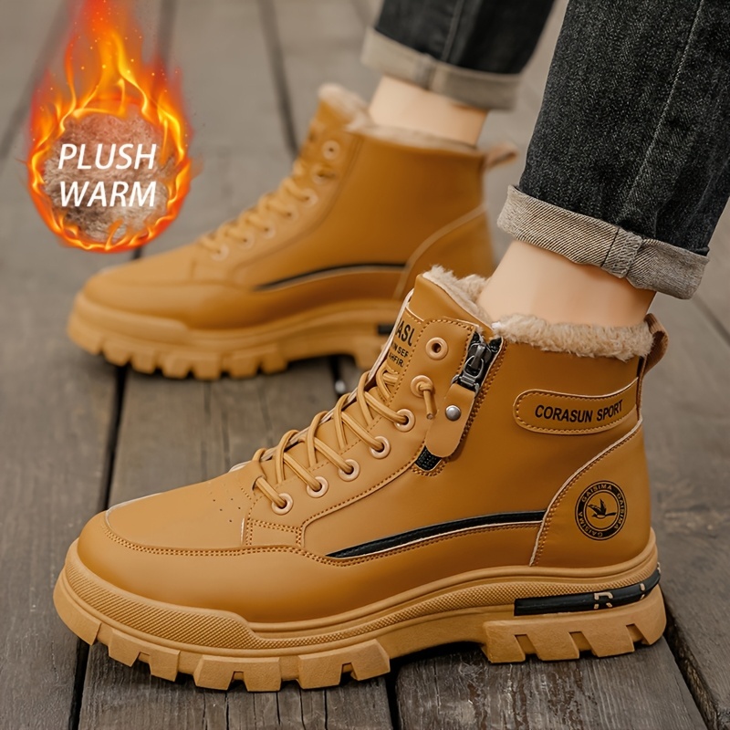 🔥Last Day! 50% OFF - Men's Non-Slip Thermal Leather Snow Boots