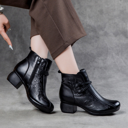 🔥Last Day Promotion 50% OFF - Women's Comfortable Warm Handcrafted Leather Ankle Boots