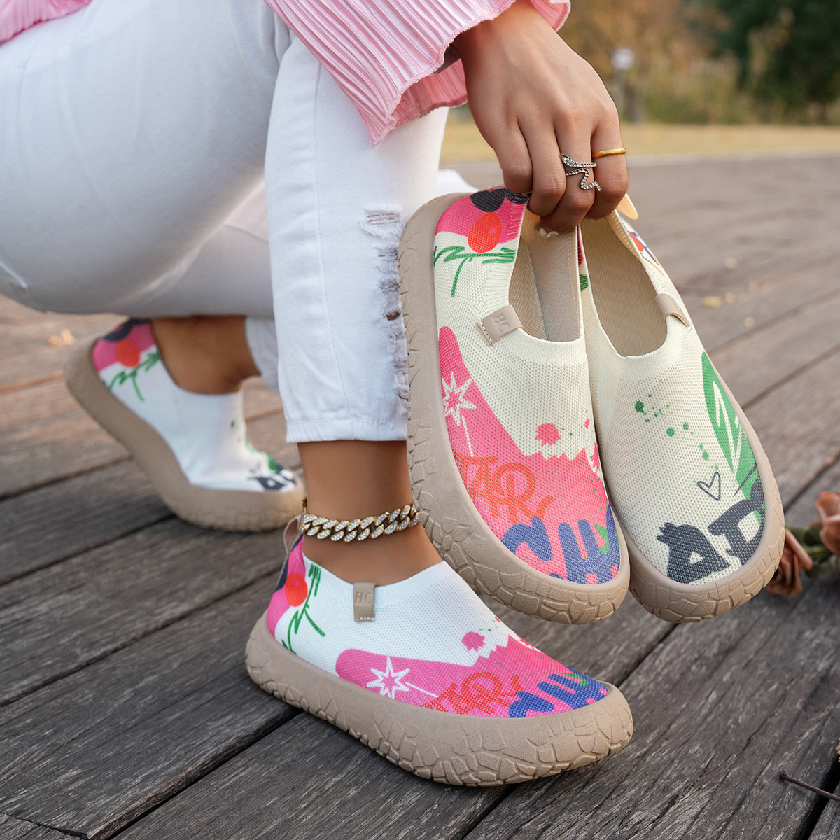 🔥Last Day Promotion 50% OFF - Women's Printed Slip-On Shoes