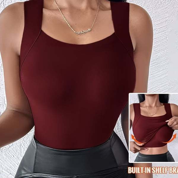 🔥Last Day Promotion 50% OFF - 💐Women's U Neck Thermal Tank Tops with Built-In Bra