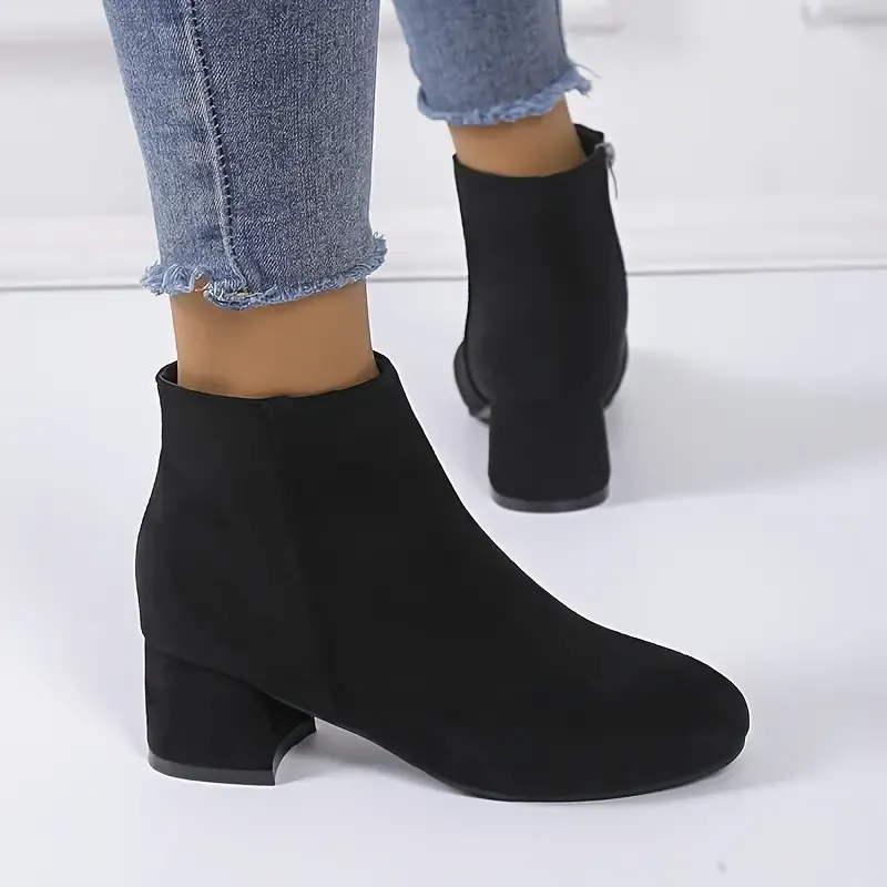 🔥Last Day Promotion 50% OFF - Women's Comfortable Solid Colour Slope Heel Ankle Boots