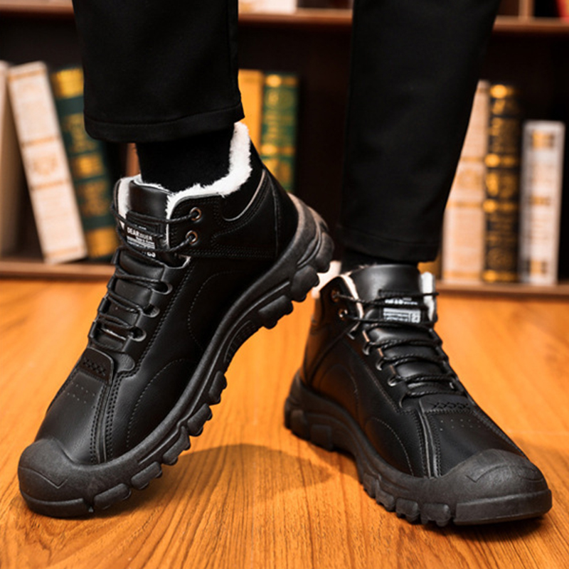 ⏰Last Day! 50% OFF 🔥Men's Thermal High-Top Genuine Leather Orthopaedic Shoes