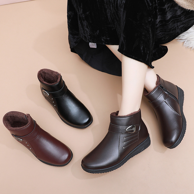 🔥Last Day Promotion 50% OFF - Women's Warm Soft-Sole Non-Slip Genuine Leather Boots