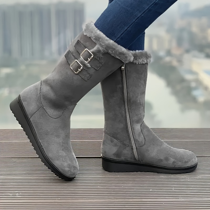 🔥Last Day Promotion 50% OFF - Women's Winter Thickened Thermal Zipper-Fastening Mid-Calf Boots