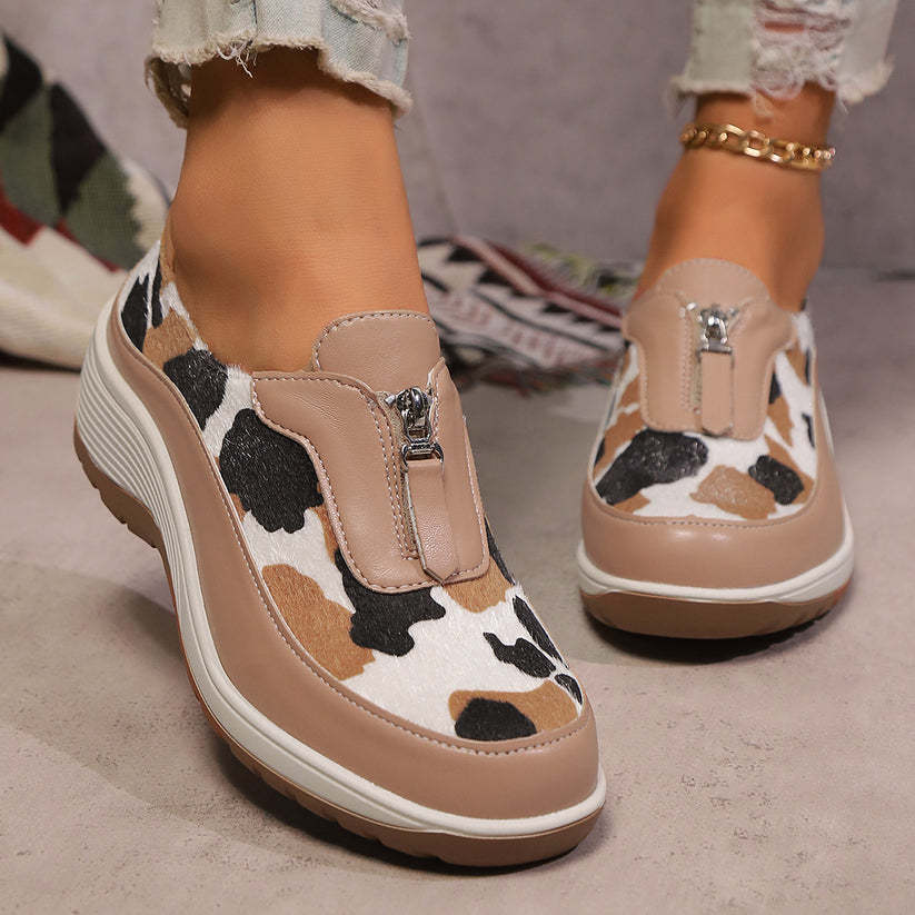 🔥Last Day Promotion 50% OFF - Women's Comfort Soft Sole Leopard Leather Orthopedic Shoes