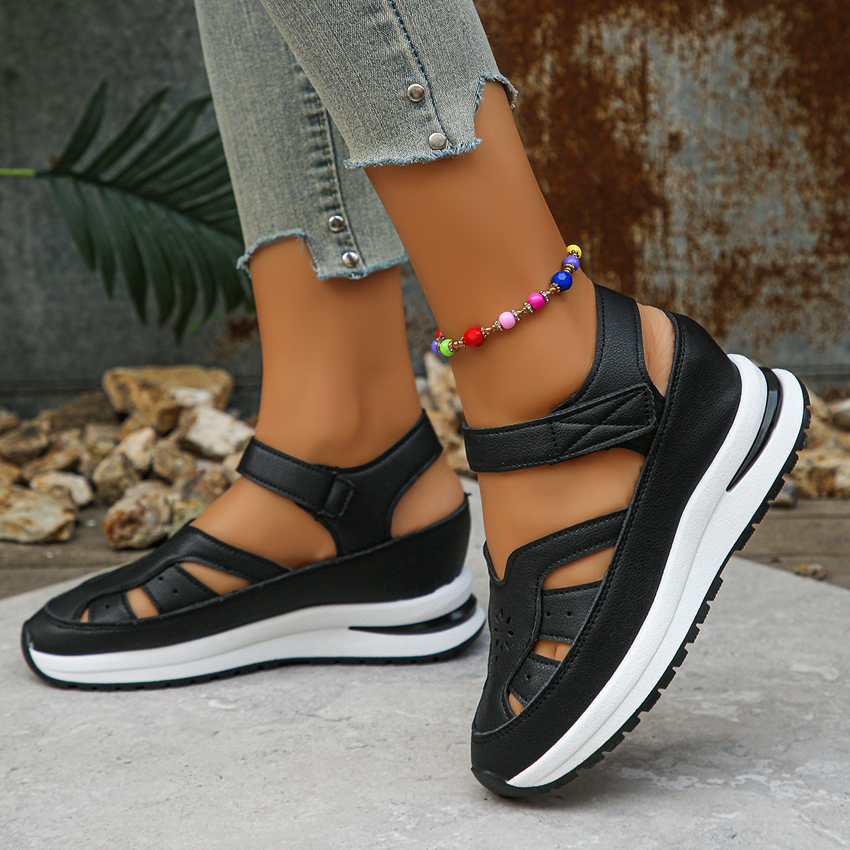 🔥Last Day Promotion 50% OFF - Women's Comfortable Thick-Soled Velcro Orthopedic Sandals