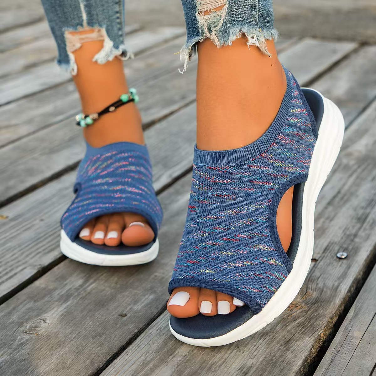 🔥Last Day Promotion 50% OFF - Women’s Fashionable Open-Toe Wedge Orthopaedic Sandals