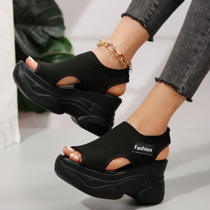 🔥Last Day Promotion 50% OFF - Women's Knitted Thickened Elastic Soft Sole Walking Sandals