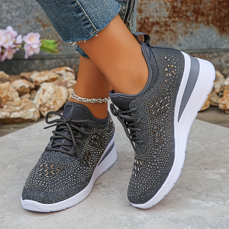 🔥Last Day Promotion 50% OFF - Women's Fashion Breathable Rhinestone-Embellished Orthopaedic Sneakers
