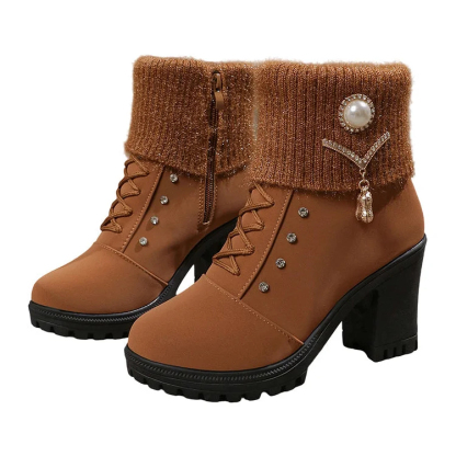 🔥Last Day Promotion 50% OFF - Women's Thick Warm Chunky Heel Boots