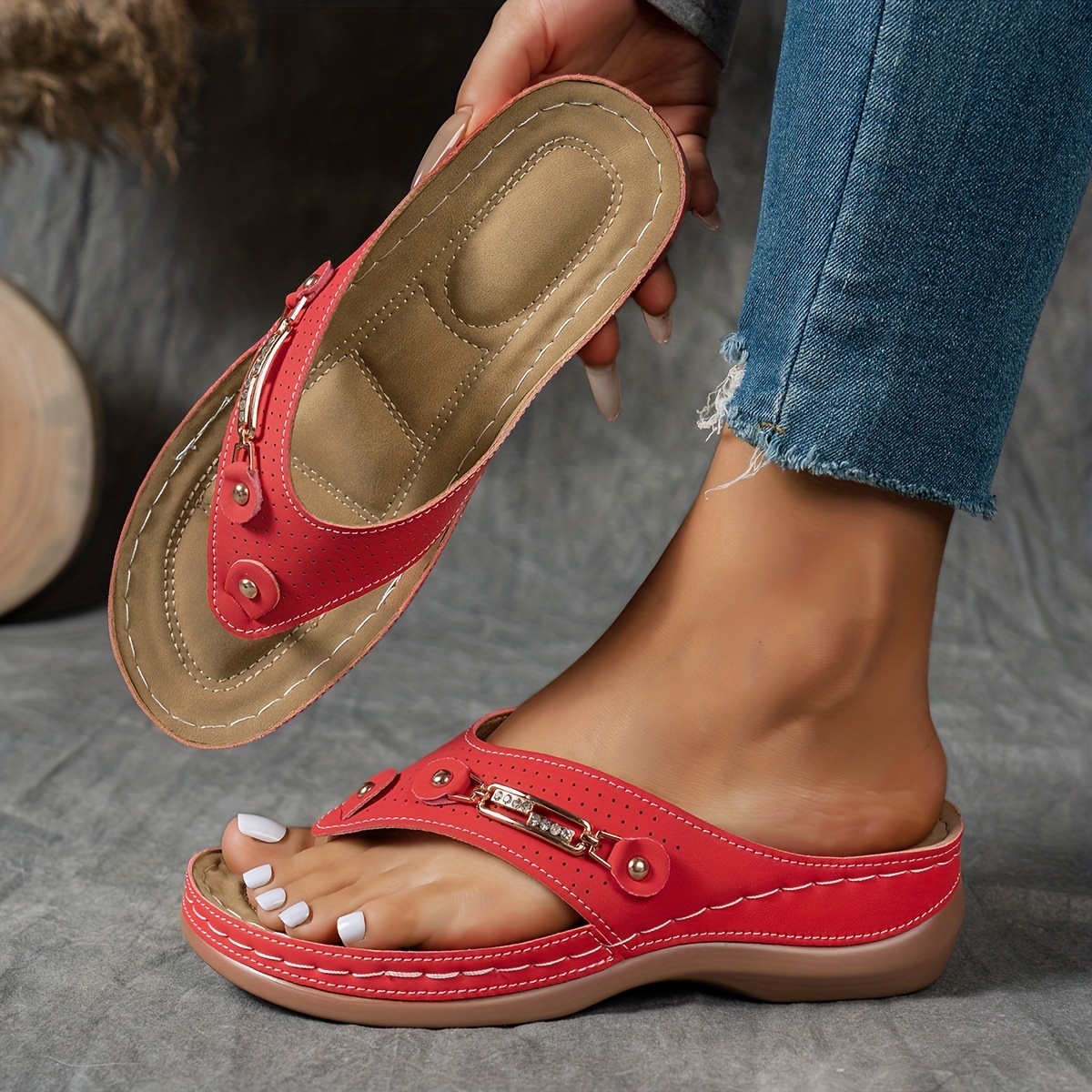 🔥Last Day Promotion 50% OFF - Women's Fashion Wedge Sandals - With Arch Support