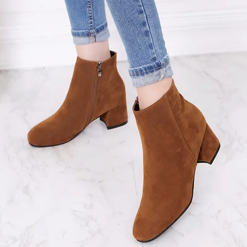 🔥Last Day Promotion 50% OFF - Women's Comfortable Solid Colour Slope Heel Ankle Boots