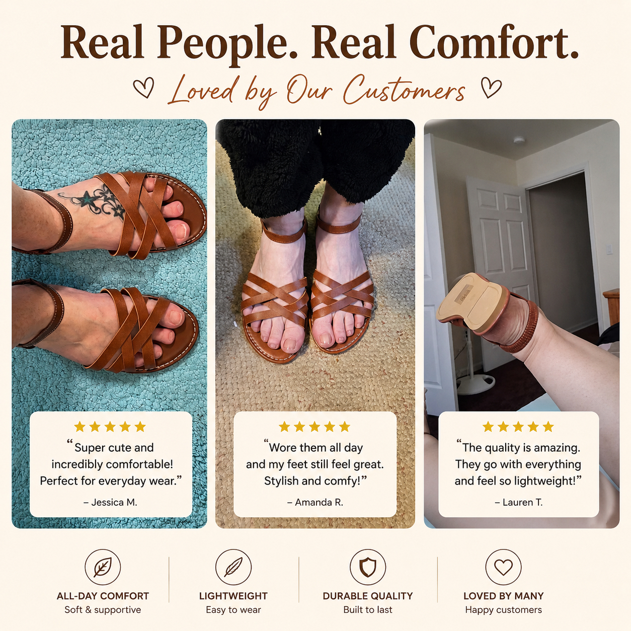 🔥Last Day Promotion 50% OFF -  Women's Cross-Strap Comfort Genuine Leather Sandals