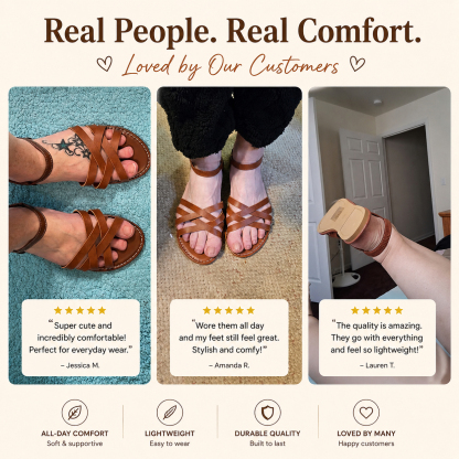 🔥Last Day Promotion 50% OFF -  Women's Cross-Strap Comfort Genuine Leather Sandals