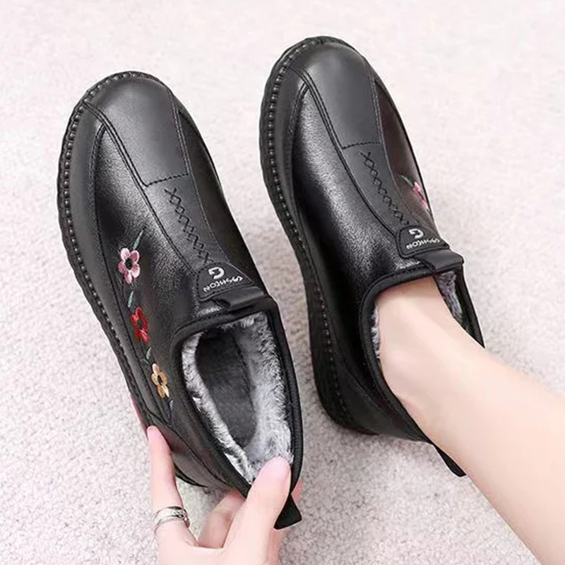 🔥Last Day Promotion 50% OFF - Women's Soft Leather Fleece-Lined Warm Casual Shoes