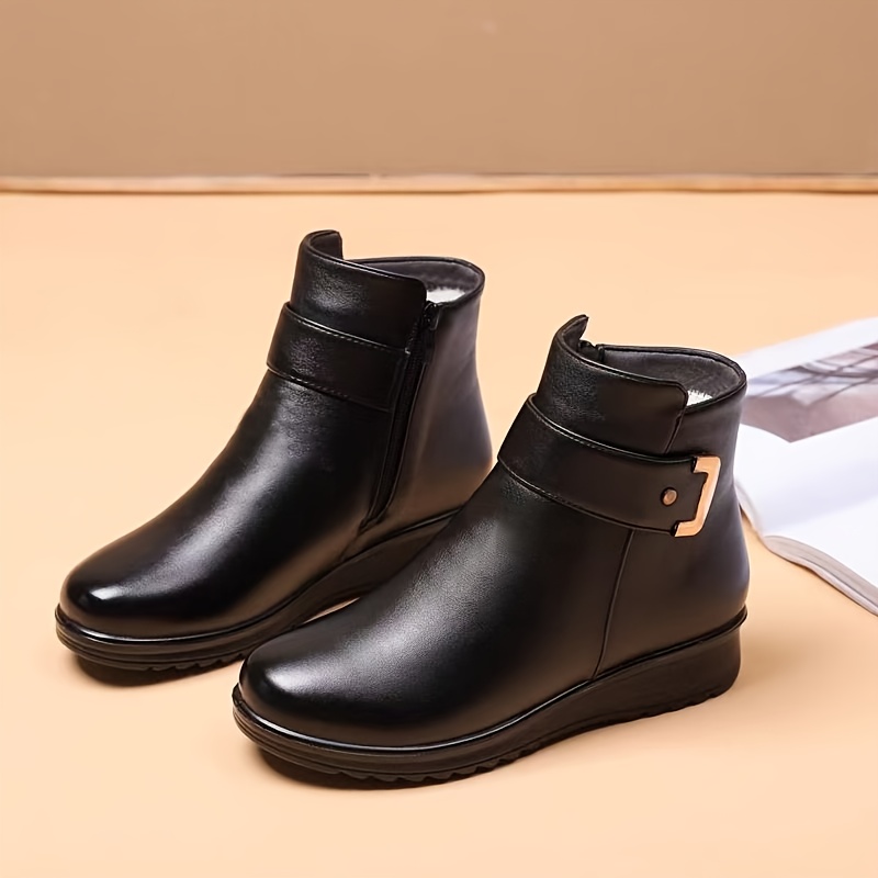 🔥Last Day Promotion 50% OFF - Women's Thermal Winter Leather Boots with Fleece Lining