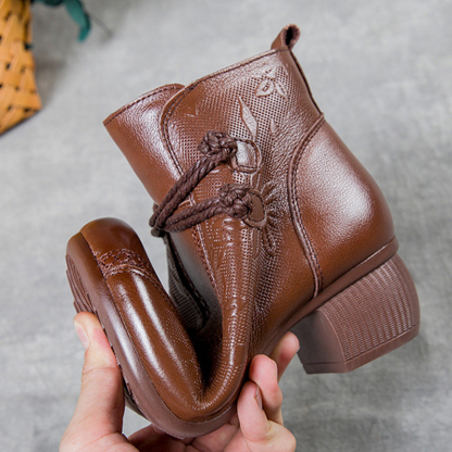 🔥Last Day Promotion 50% OFF - Women's Comfortable Warm Handcrafted Leather Ankle Boots