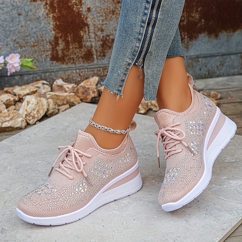 🔥Last Day Promotion 50% OFF - Women's Fashion Breathable Rhinestone-Embellished Orthopaedic Sneakers
